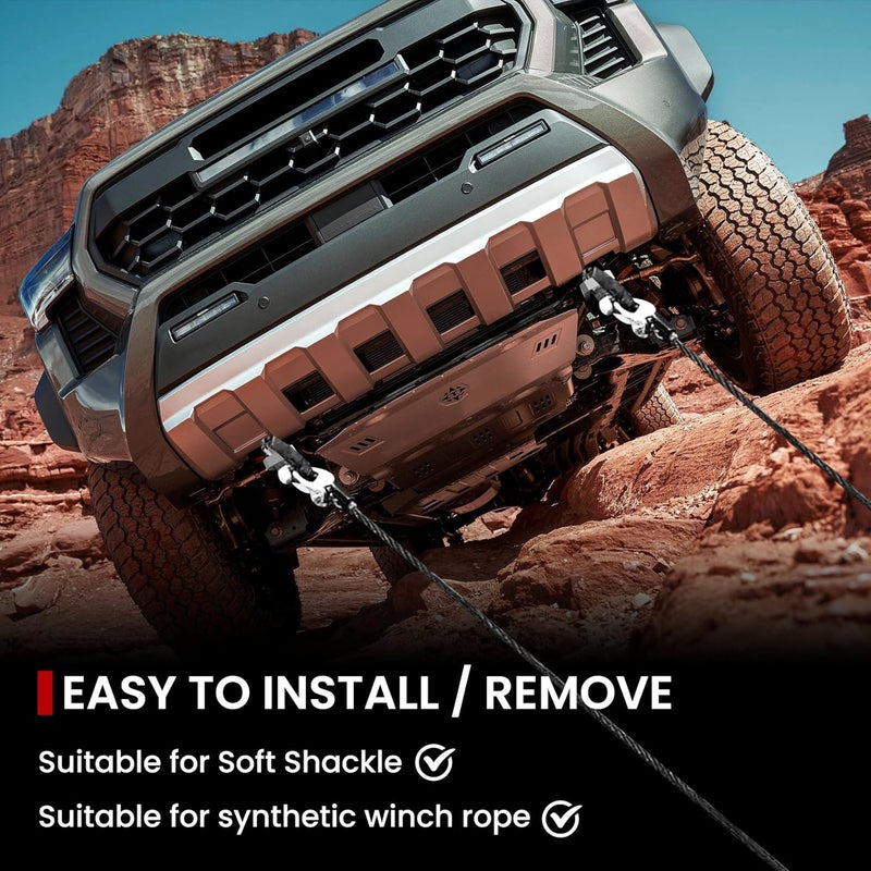 TECHPICCO Tow Hooks for Tacoma 2024-2026/4Runner 2025-2026/Land Cruiser 250 2024-2025, Car Tow Hooks Compatible with Toyota Tacoma/4Runner/Land Cruiser 250 Accessories (Silver) - Image 5